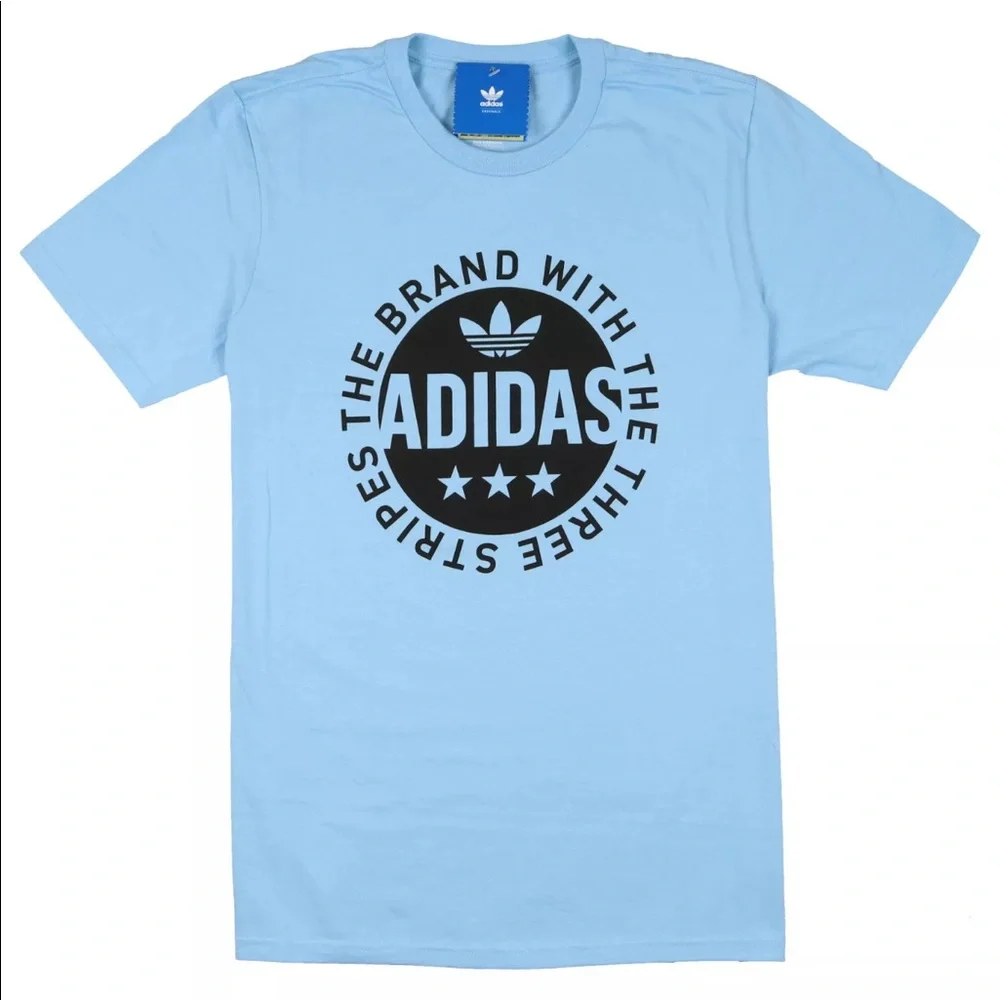 Adidas Men’s Circle‎ Star Logo T-Shirt Clear Blue